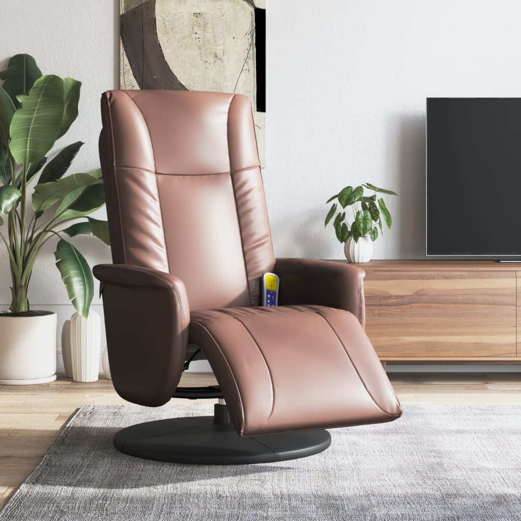 Massage Recliner Chair With Footrest Faux Leather